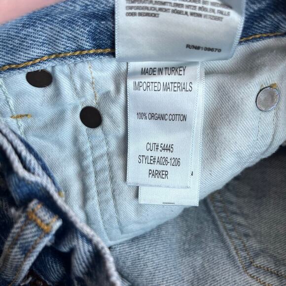 AGOLDE Parker Vintage Cut Off Shorts in Dark Swapmeet Size 24 - Picture 6 of 6